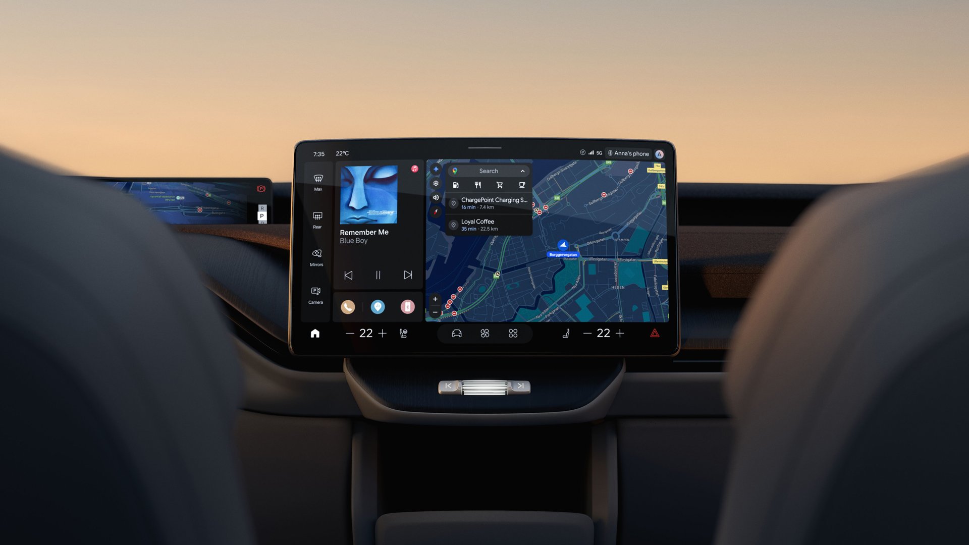 Infotainment skjermen i nye Volvo EX60