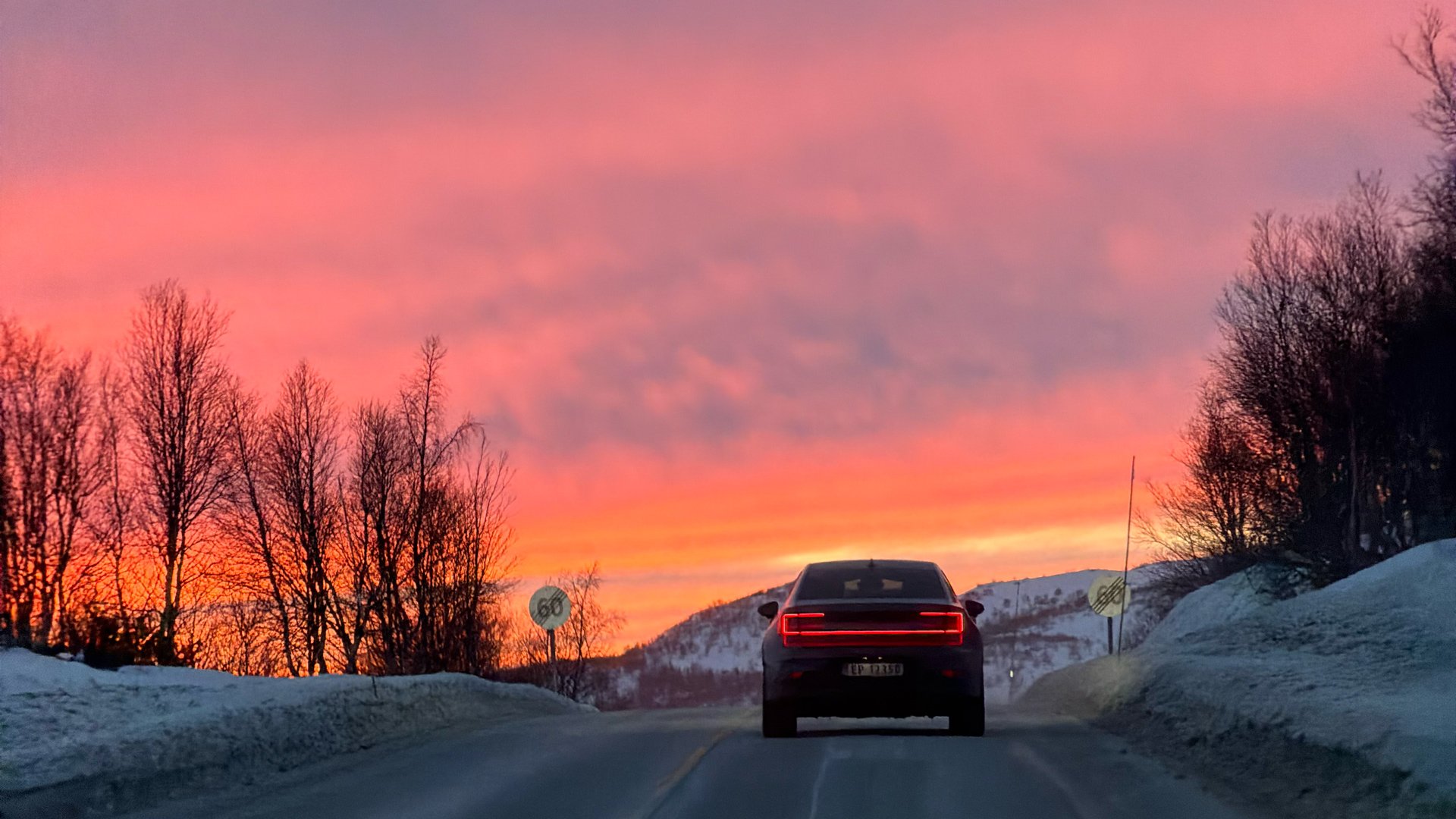 Rød himmel over hardangervidden